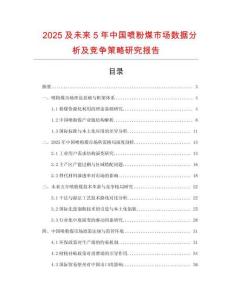 2025及未來(lái)5年中國(guó)噴粉煤市場(chǎng)數(shù)據(jù)分析及競(jìng)爭(zhēng)策略研究報(bào)告