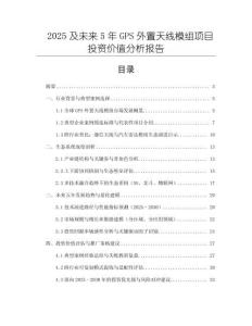 2025及未來5年GPS外置天線模組項(xiàng)目投資價值分析報告