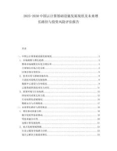 2025-2030中國云計算基礎(chǔ)設(shè)施發(fā)展現(xiàn)狀及未來增長路徑與投資風(fēng)險評估報告