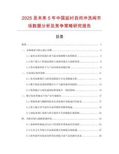 2025至未來5年中國延時自閉沖洗閥市場數據分析及競爭策略研究報告