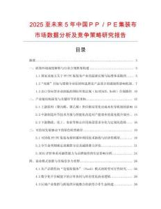 2025至未來5年中國ＰＰ／ＰＥ集裝布市場數據分析及競爭策略研究報告