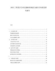 2025工程設計行業交通樞紐規劃與城市空間優化研究報告