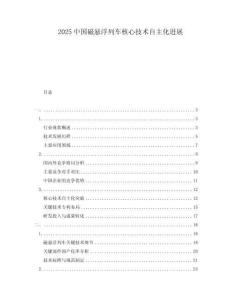 2025中國磁懸浮列車核心技術(shù)自主化進展