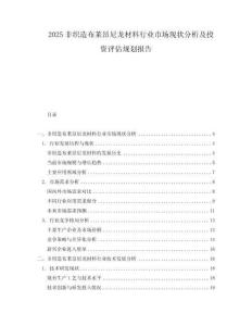 2025非織造布萊昂尼龍材料行業(yè)市場(chǎng)現(xiàn)狀分析及投資評(píng)估規(guī)劃報(bào)告