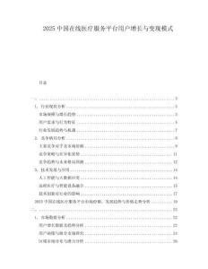 2025中國在線醫(yī)療服務(wù)平臺用戶增長與變現(xiàn)模式