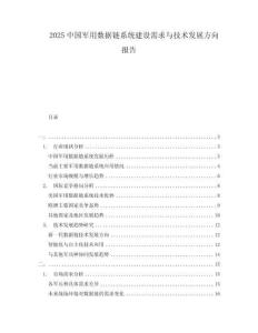 2025中國軍用數(shù)據(jù)鏈系統(tǒng)建設(shè)需求與技術(shù)發(fā)展方向報告