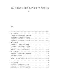 2025工業(yè)軟件云化轉(zhuǎn)型痛點(diǎn)與服務(wù)平臺構(gòu)建路徑報告