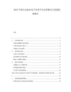 2025中國大宗商品電子交易平臺運營模式與發(fā)展趨勢報告