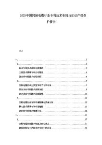 2025中國(guó)同軸電纜行業(yè)專利技術(shù)布局與知識(shí)產(chǎn)權(quán)保護(hù)報(bào)告