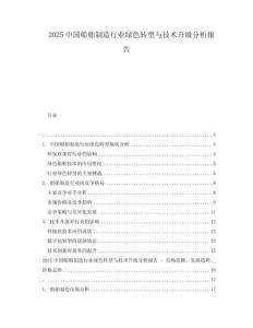 2025中國船舶制造行業綠色轉型與技術升級分析報告