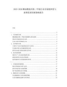 2025-2030椰油酰胺丙基二甲胺行業市場飽和度與新增需求挖掘策略報告
