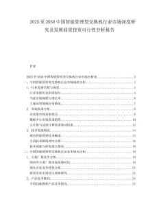 2025至2030中國智能管理型交換機行業(yè)市場深度研究及發(fā)展前景投資可行性分析報告