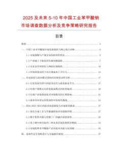 2025及未來5-10年中國工業(yè)苯甲酸鈉市場調(diào)查數(shù)據(jù)分析及競爭策略研究報告