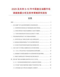 2025及未來5-10年中國復(fù)合油膜市場調(diào)查數(shù)據(jù)分析及競爭策略研究報告