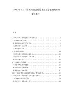 2025中國(guó)云計(jì)算基礎(chǔ)設(shè)施服務(wù)市場(chǎng)競(jìng)爭(zhēng)態(tài)勢(shì)及發(fā)展建議報(bào)告