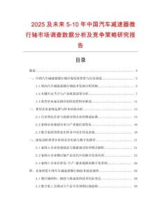2025及未來(lái)5-10年中國(guó)汽車(chē)減速器微行軸市場(chǎng)調(diào)查數(shù)據(jù)分析及競(jìng)爭(zhēng)策略研究報(bào)告