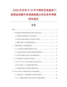 2025及未來5-10年中國彩色液晶快門視頻監視器市場調查數據分析及競爭策略研究報告