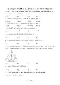 河北省定州中學2026屆高三上學期11月期中調研考試數學試卷（含答案）