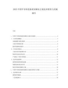 2025中國(guó)半導(dǎo)體設(shè)備密封解決方案技術(shù)壁壘與突破報(bào)告