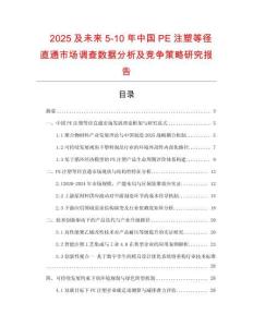 2025及未來5-10年中國PE注塑等徑直通市場調查數據分析及競爭策略研究報告