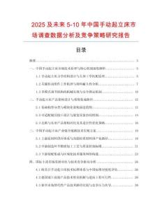 2025及未來5-10年中國手動起立床市場調查數據分析及競爭策略研究報告