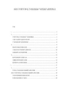 2025中國軍事電子對(duì)抗裝備產(chǎn)業(yè)發(fā)展與投資熱點(diǎn)