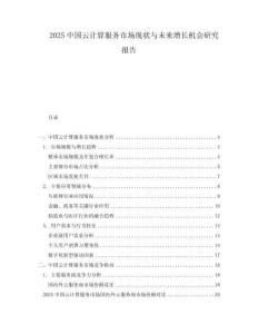 2025中國云計算服務(wù)市場現(xiàn)狀與未來增長機(jī)會研究報告