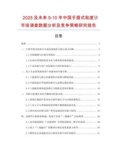 2025及未來5-10年中國手提式粘度計市場調查數據分析及競爭策略研究報告