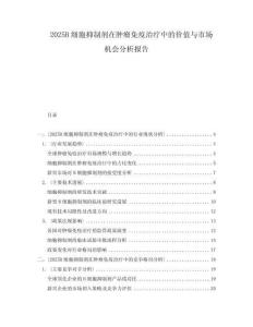 2025B细胞抑制剂在肿瘤免疫治疗中的价值与市场机会分析报告