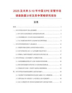 2025及未來5-10年中國EPE彩管市場調查數(shù)據(jù)分析及競爭策略研究報告