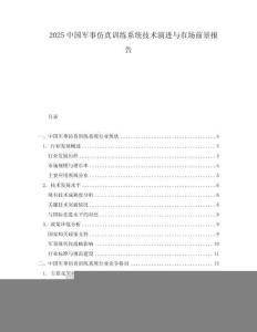 2025中國軍事仿真訓(xùn)練系統(tǒng)技術(shù)演進與市場前景報告