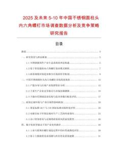 2025及未來5-10年中國不銹鋼圓柱頭內六角螺釘市場調查數據分析及競爭策略研究報告