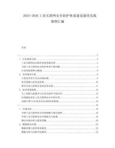 2025-2030工業互聯網安全防護體系建設最佳實踐案例匯編