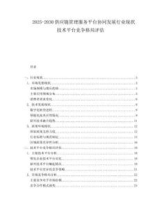 2025-2030供應鏈管理服務平臺協同發展行業現狀技術平臺競爭格局評估