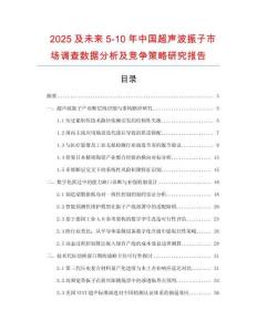 2025及未來5-10年中國超聲波振子市場調查數據分析及競爭策略研究報告