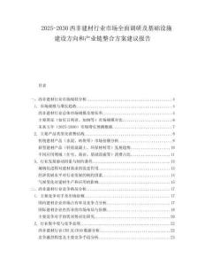 2025-2030西非建材行業市場全面調研及基礎設施建設方向和產業鏈整合方案建議報告