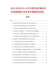 2025及未來5-10年中國補(bǔ)胎打磨機(jī)市場調(diào)查數(shù)據(jù)分析及競爭策略研究報告