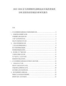 2025-2030北馬其頓精密儀器制造業市場供需現狀分析及投資前景規劃分析研究報告
