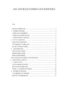 2025-2030移動支付市場格局與競爭態(tài)勢研究報告