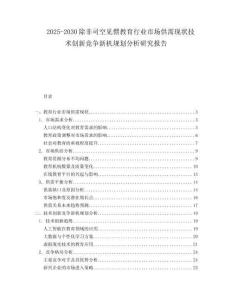 2025-2030除非司空見慣教育行業市場供需現狀技術創新競爭新機規劃分析研究報告
