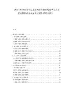 2025-2030除非司空見慣教育行業市場現狀發展前景政策影響競爭架構規劃分析研究報告