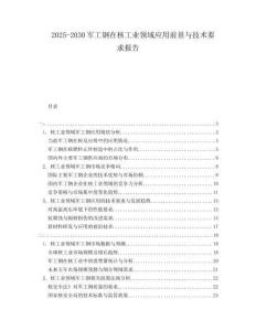 2025-2030軍工鋼在核工業領域應用前景與技術要求報告