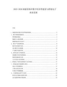 2025-2030福建省海絲數字經濟帶建設與跨境電子商務發展