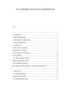 2025智慧能源專利技術(shù)布局與創(chuàng)新趨勢分析