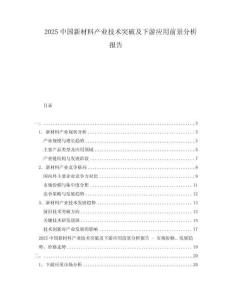2025中國新材料產業技術突破及下游應用前景分析報告