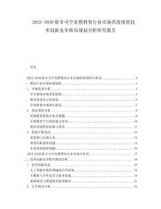 2025-2030除非司空見慣教育行業市場供需現狀技術創新競爭格局規劃分析研究報告