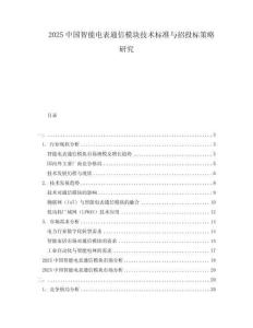 2025中国智能电表通信模块技术标准与招投标策略研究