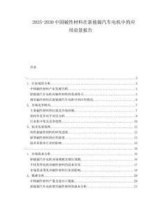 2025-2030中國磁性材料在新能源汽車電機中的應用前景報告