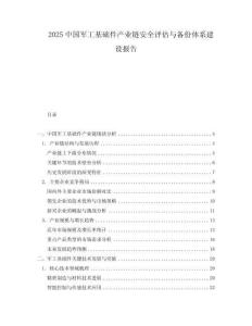 2025中國軍工基礎(chǔ)件產(chǎn)業(yè)鏈安全評估與備份體系建設(shè)報(bào)告