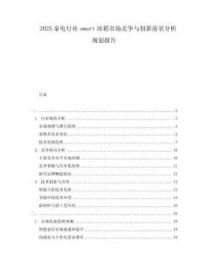 2025家電行業(yè)smart冰箱市場競爭與創(chuàng)新前景分析規(guī)劃報告
